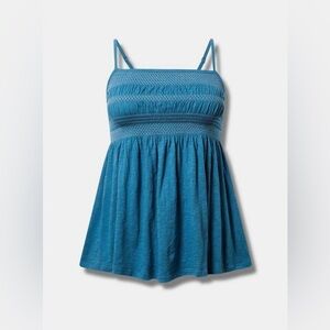 Heritage by Torrid Slub Jersey Ruched Babydoll Top | Square Neck | Size 2 NWT